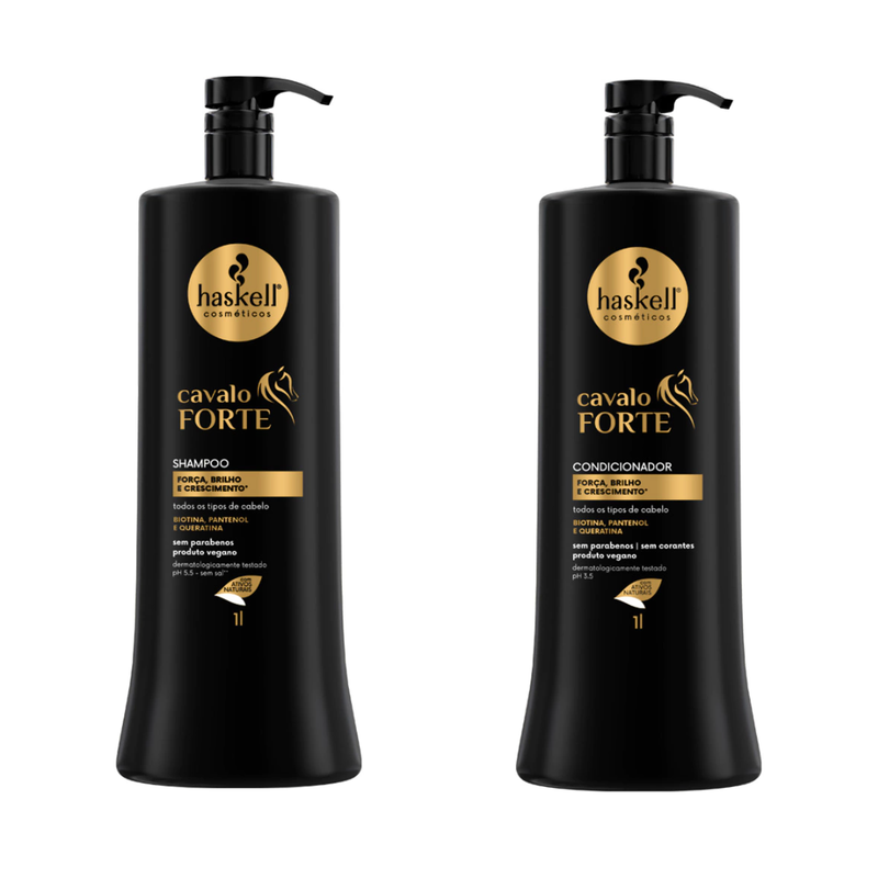 Haskell - Cavalo Forte - Shampoo and Conditioner Kit (2 x 1L) - (2 x 33.81FlOz)