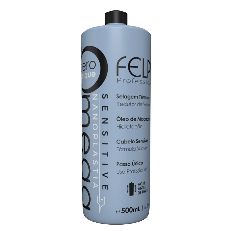 Felps Omega Zero Unique Sensitive Progressive Brush Brazilian Keratin Heir Treatment 500ml/16.9 fl.oz.
