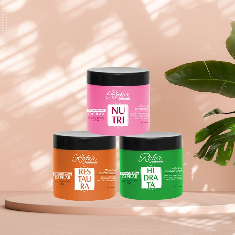 Hair Schedule Kit Restoration Nutrition and Hydration 500g Rofer